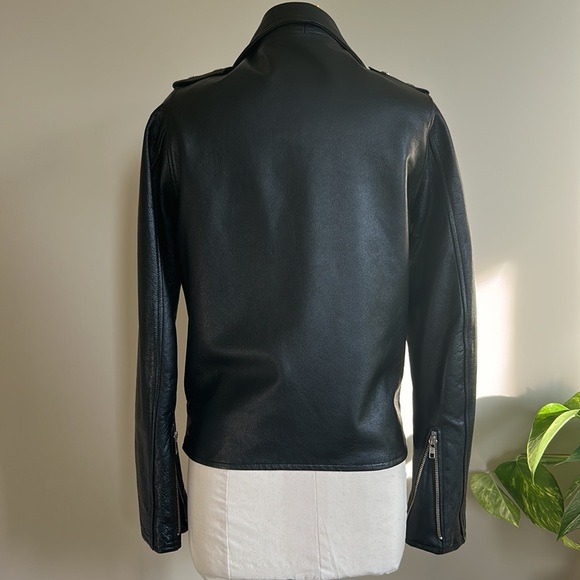 Wolf and Moon Black Leather Jacket - Picture 4 of 8